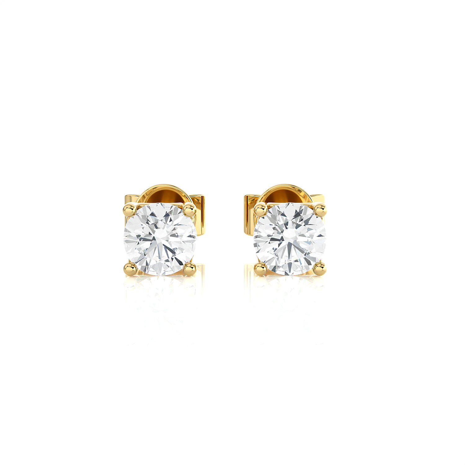 Round Lab Grown Diamond Solitaire Stud Earrings