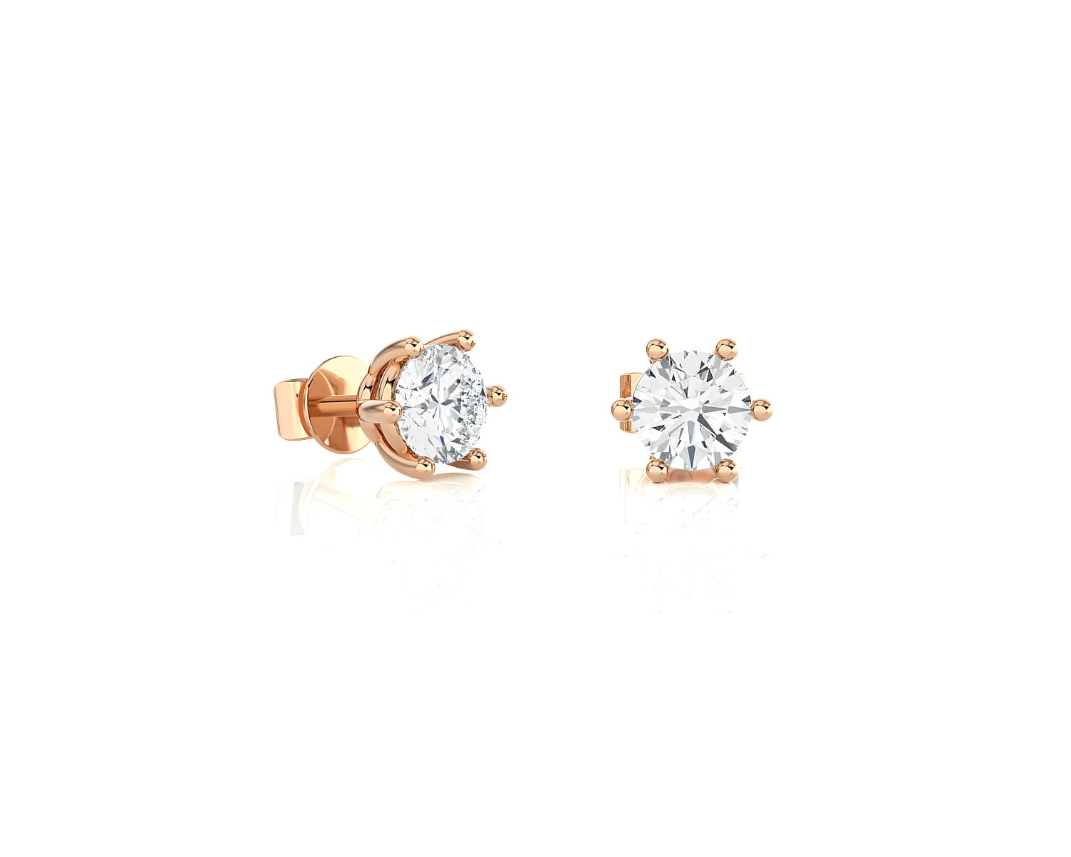 1/2 ctw Round Lab Grown Diamond Solitaire Stud Earrings