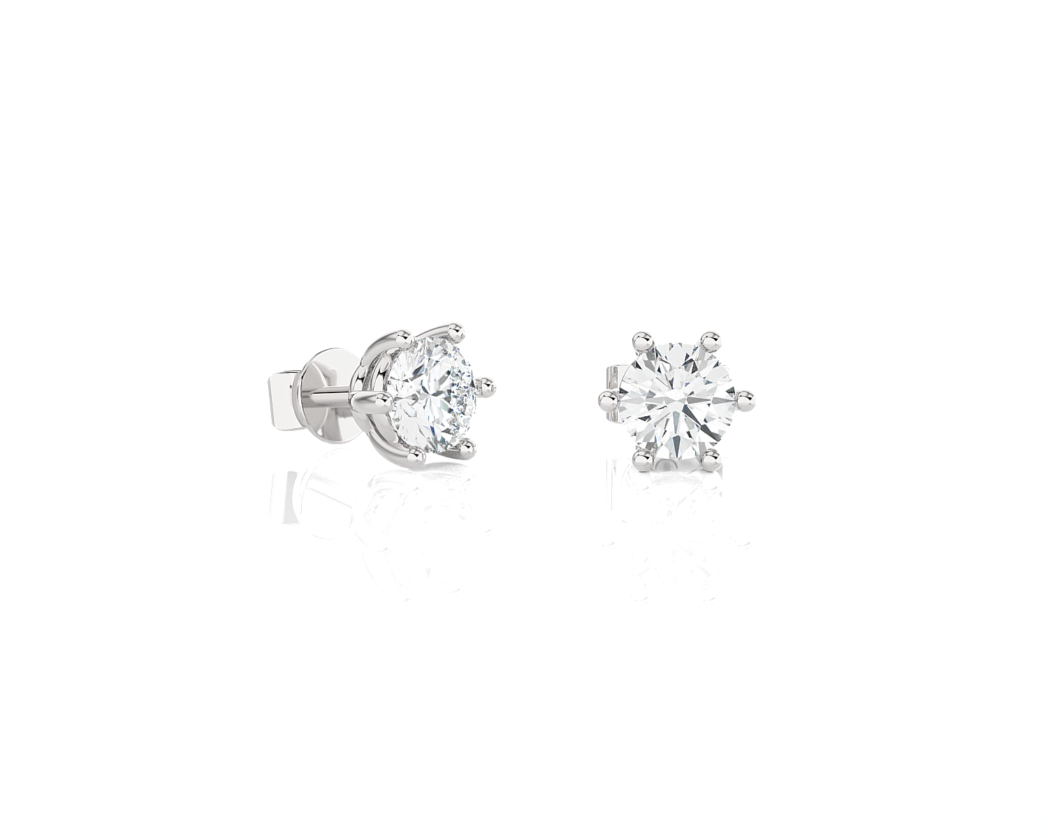 1/2 ctw Round Lab Grown Diamond Solitaire Stud Earrings