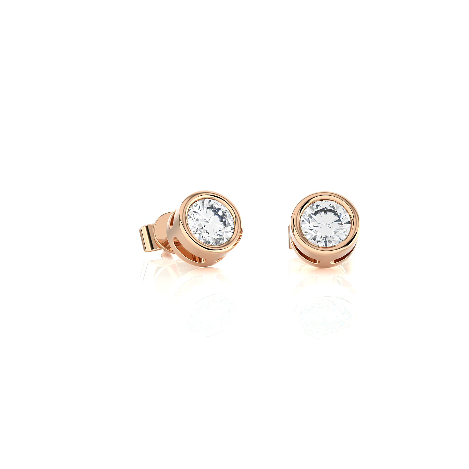 1/2 ctw Round Lab Grown Diamond Bezel Set Solitaire Stud Earrings