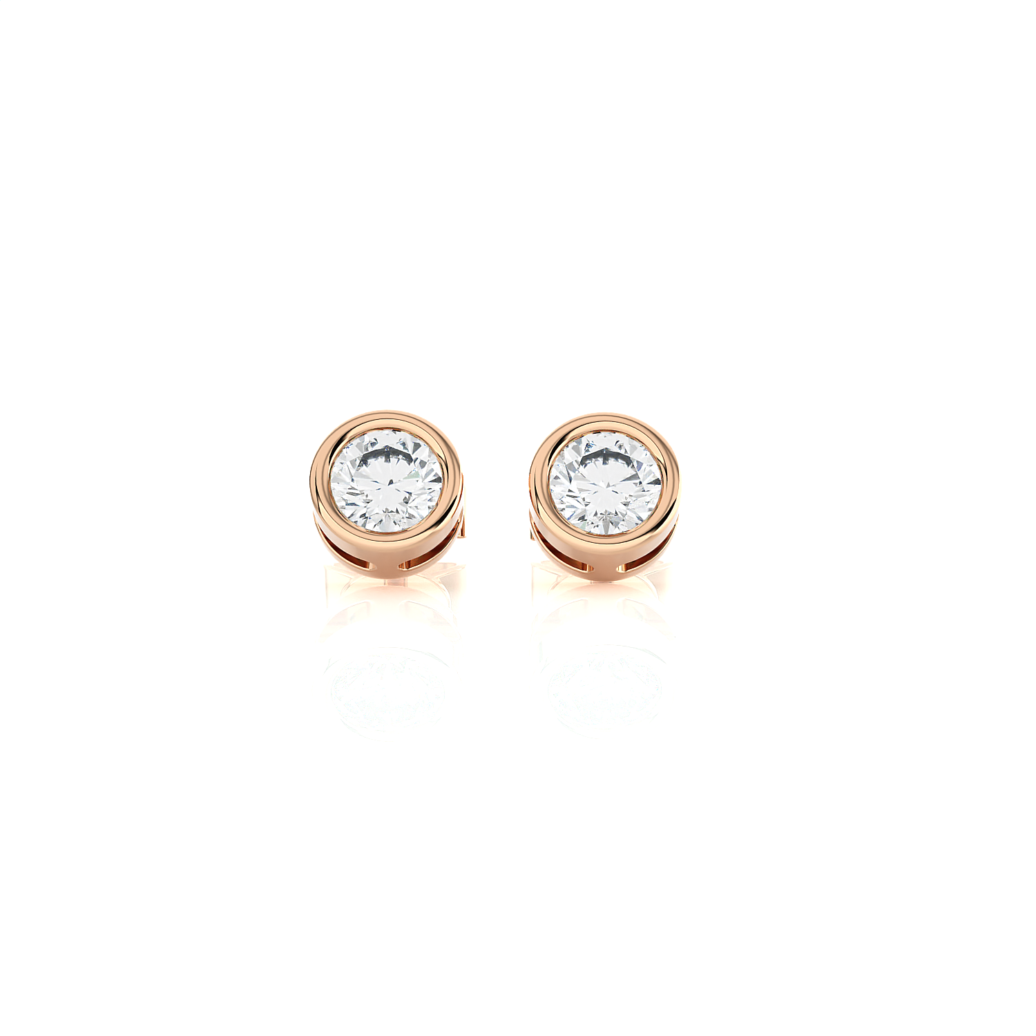 1/2 ctw Round Lab Grown Diamond Bezel Set Solitaire Stud Earrings