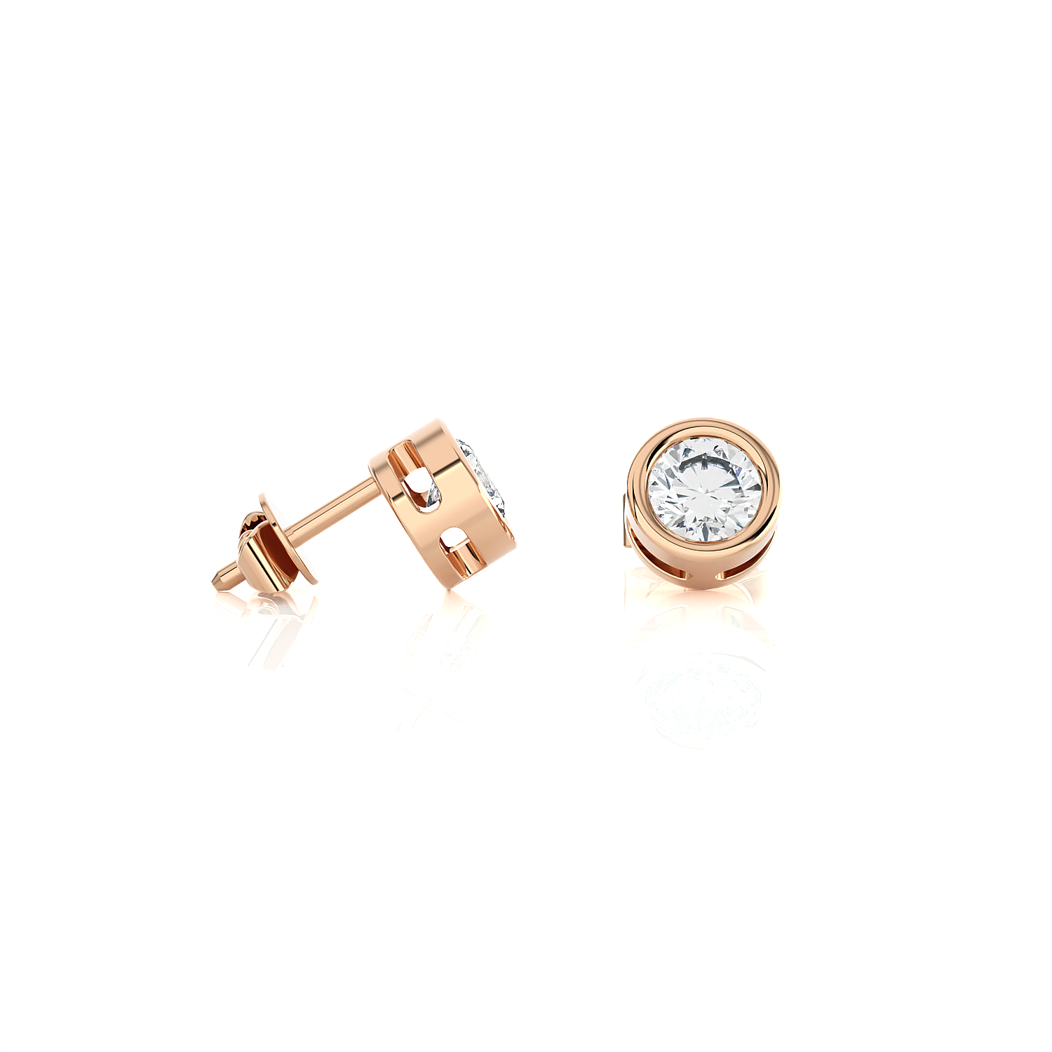 1/2 ctw Round Lab Grown Diamond Bezel Set Solitaire Stud Earrings