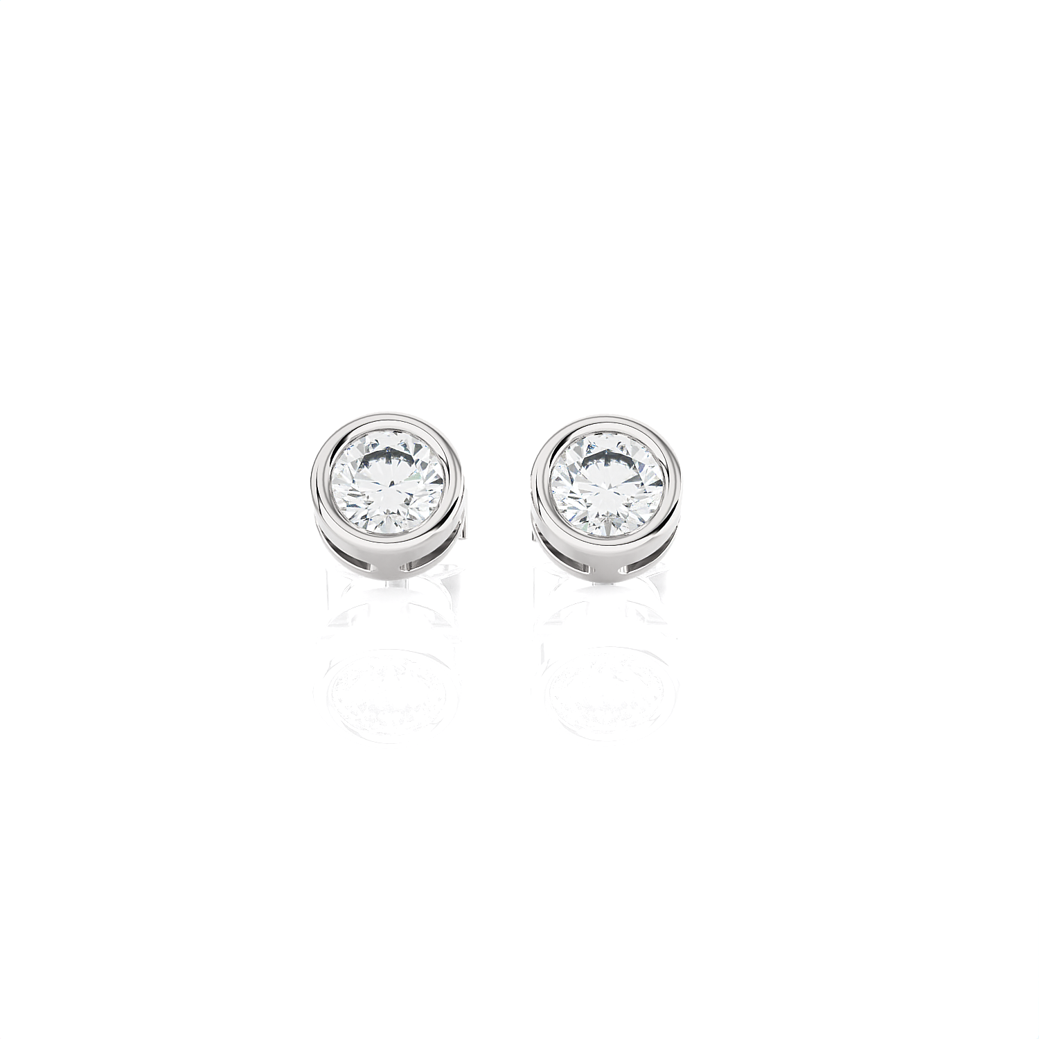 1/2 ctw Round Lab Grown Diamond Bezel Set Solitaire Stud Earrings