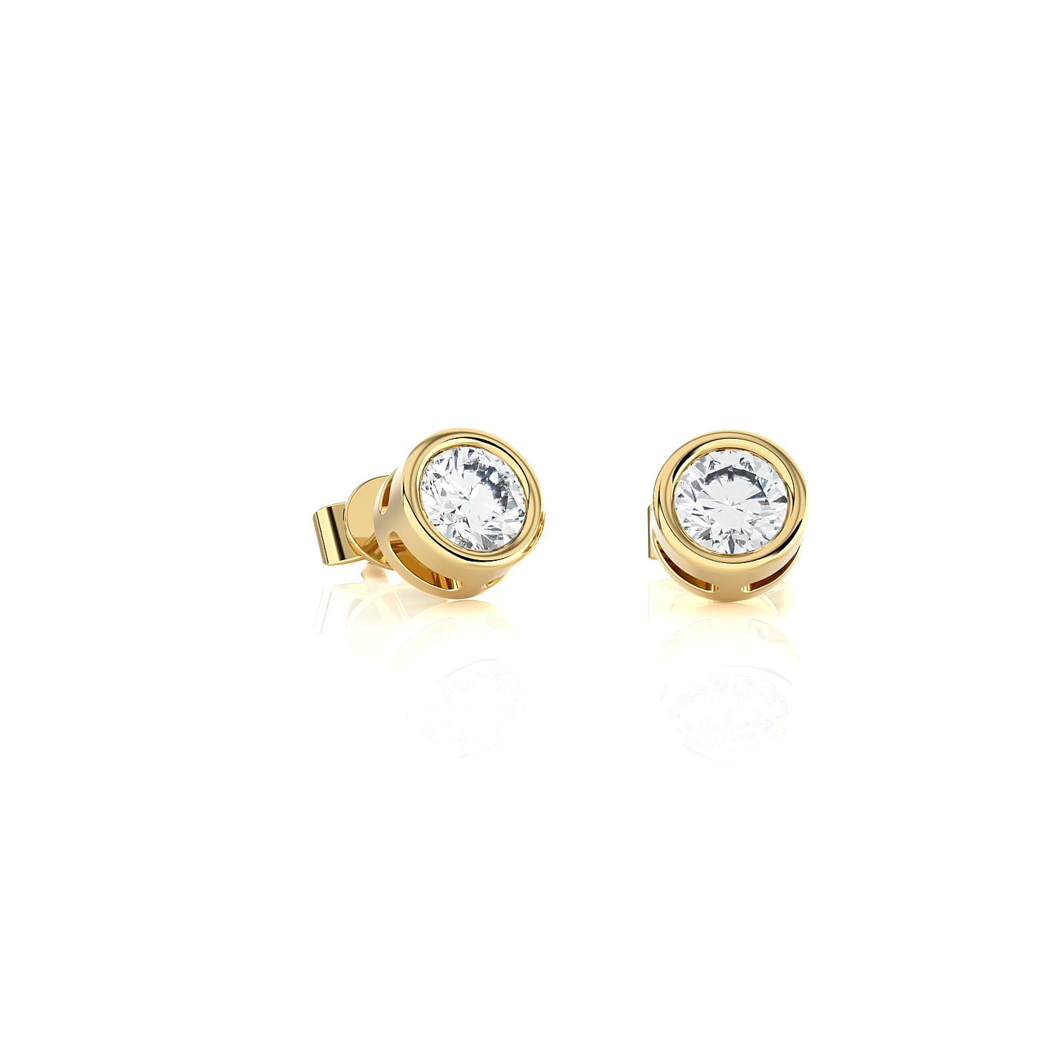 1/2 ctw Round Lab Grown Diamond Bezel Set Solitaire Stud Earrings