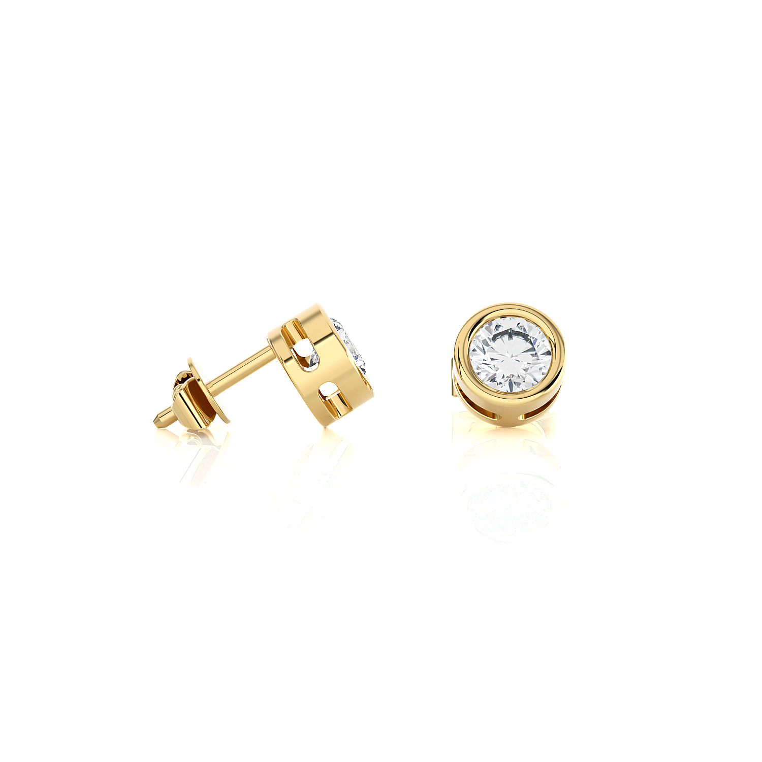 1/2 ctw Round Lab Grown Diamond Bezel Set Solitaire Stud Earrings