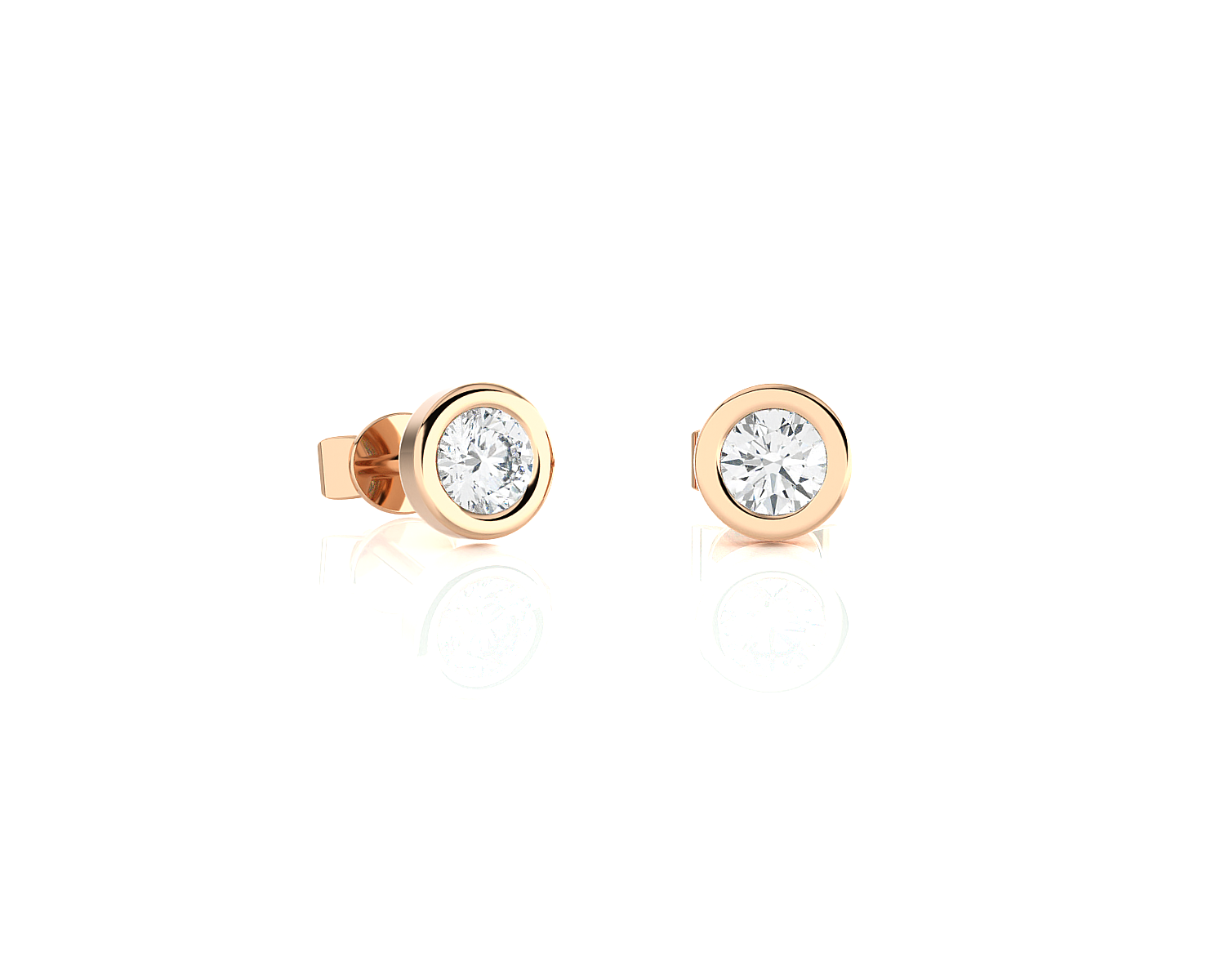 1/4 ctw Round Lab Grown Diamond Bezel Set Solitaire Stud Earrings