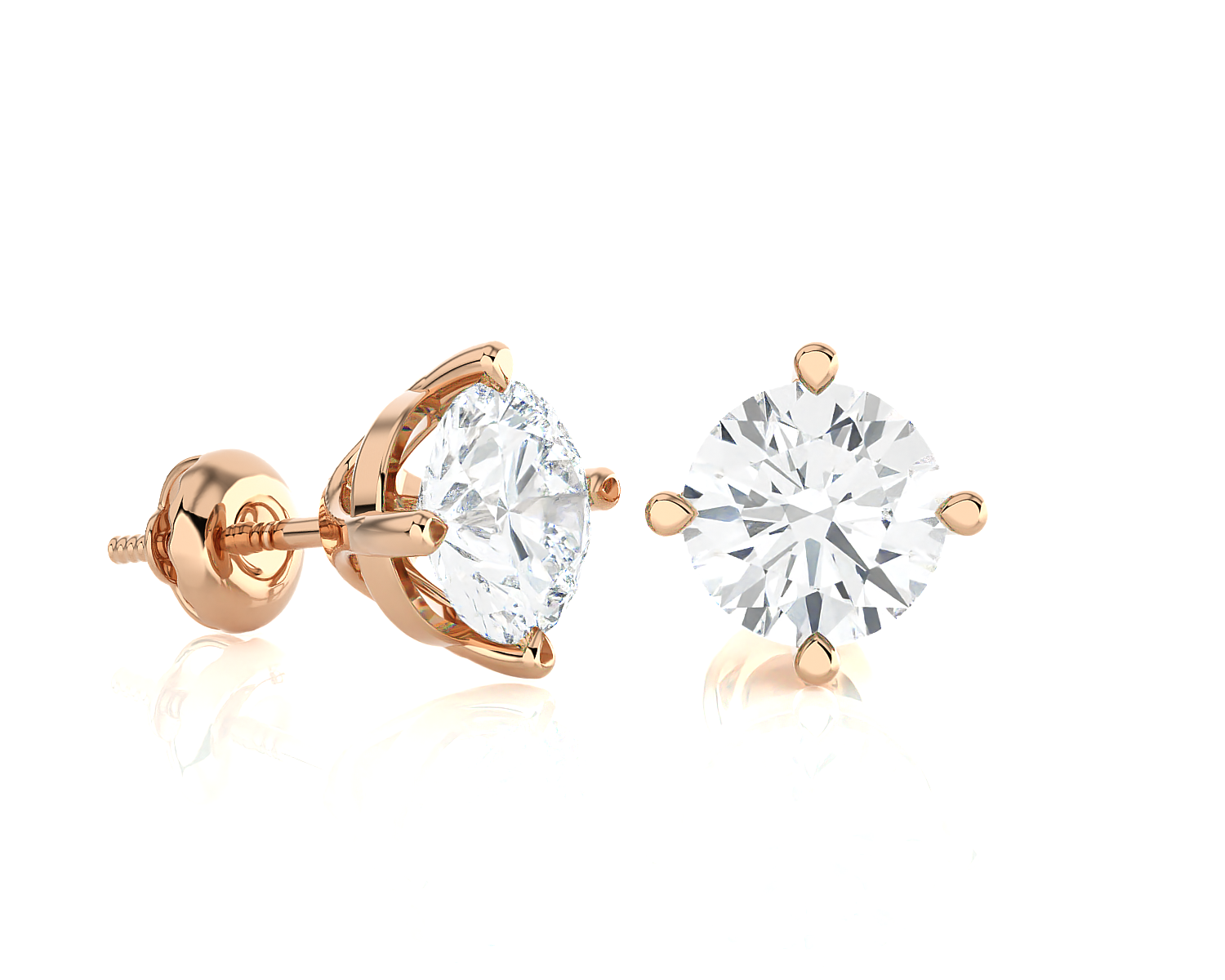 1/2 ctw Round Lab Grown Diamond Solitaire Stud Earrings