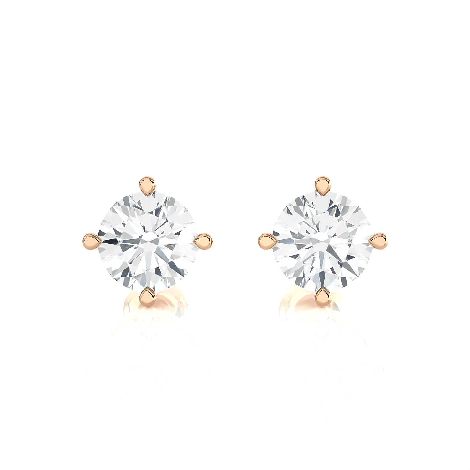 1/2 ctw Round Lab Grown Diamond Solitaire Stud Earrings