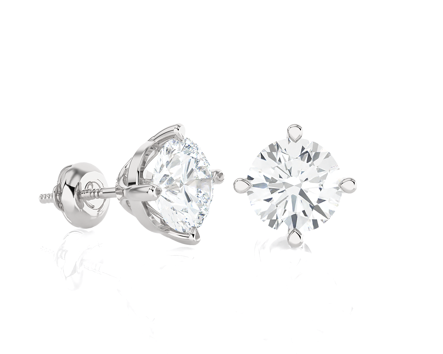 1/2 ctw Round Lab Grown Diamond Solitaire Stud Earrings