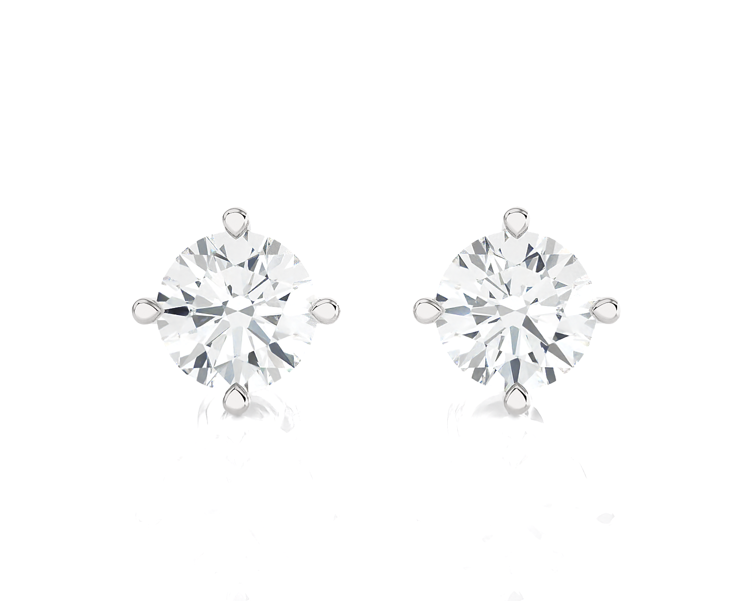 1/2 ctw Round Lab Grown Diamond Solitaire Stud Earrings