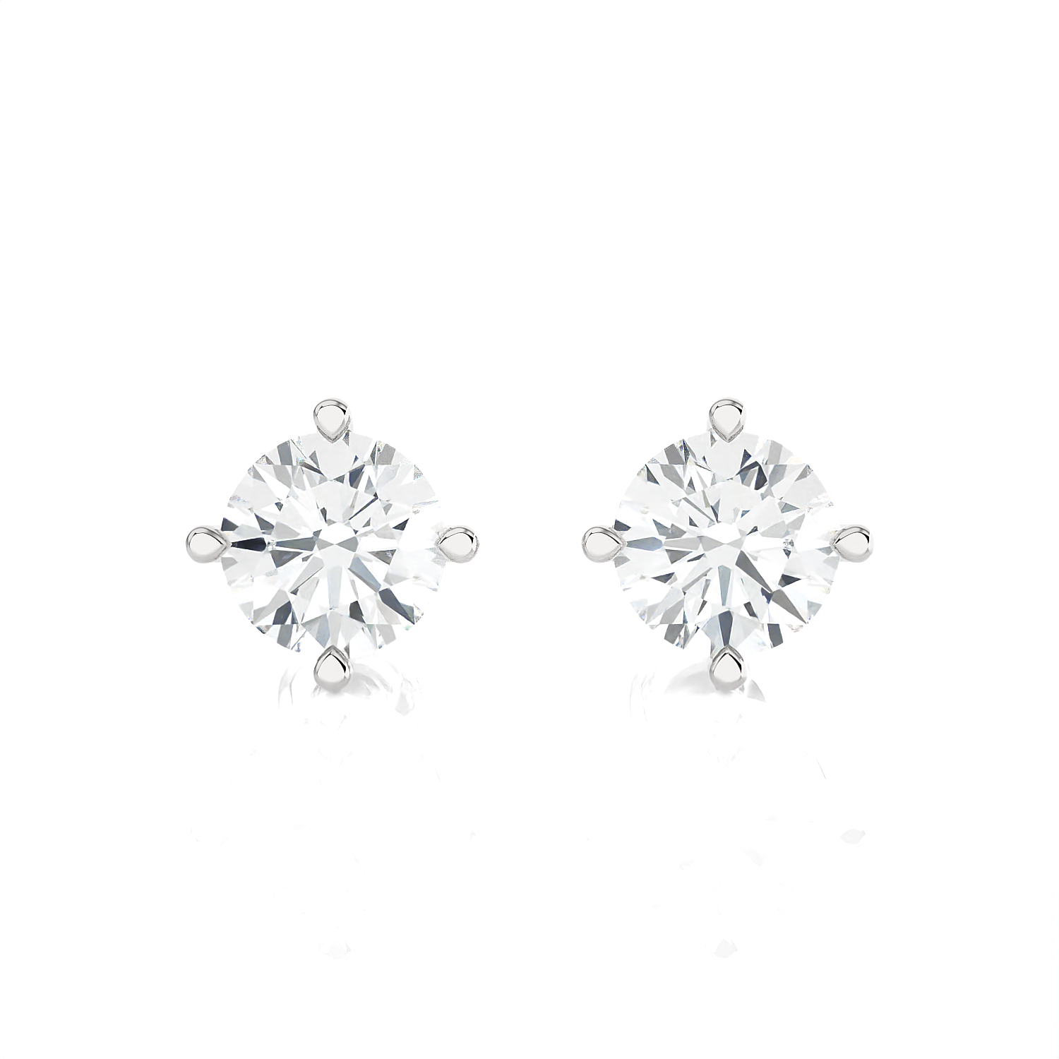 1/2 ctw Round Lab Grown Diamond Solitaire Stud Earrings