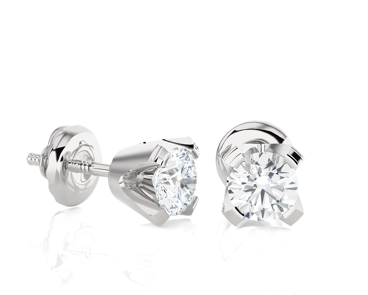 1/4 ctw Round Lab Grown Diamond Solitaire Stud Earrings