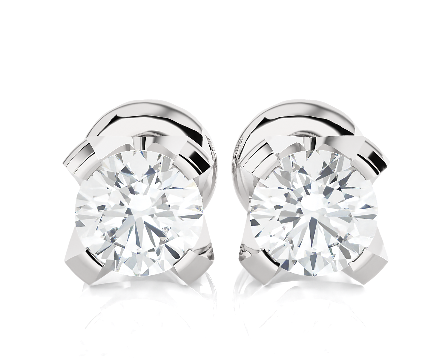 1/4 ctw Round Lab Grown Diamond Solitaire Stud Earrings