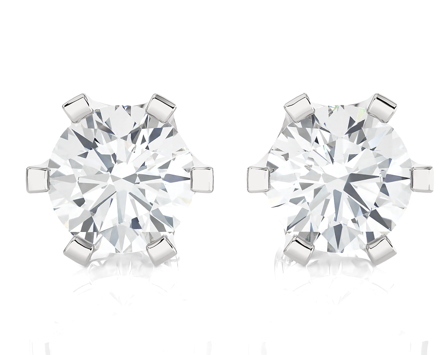 1 ctw Round Lab Grown Diamond Solitaire Stud Earrings