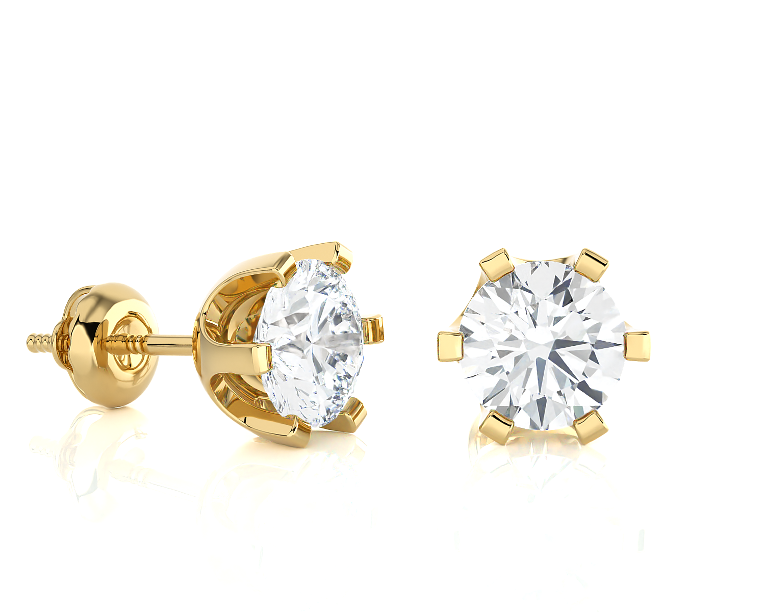 1 ctw Round Lab Grown Diamond Solitaire Stud Earrings