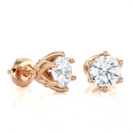 Round Lab Grown Diamond Solitaire Stud Earrings
