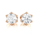 Round Lab Grown Diamond Solitaire Stud Earrings