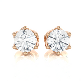 Round Lab Grown Diamond Solitaire Stud Earrings