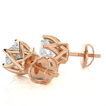 Round Lab Grown Diamond Solitaire Stud Earrings