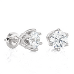 Round Lab Grown Diamond Solitaire Stud Earrings