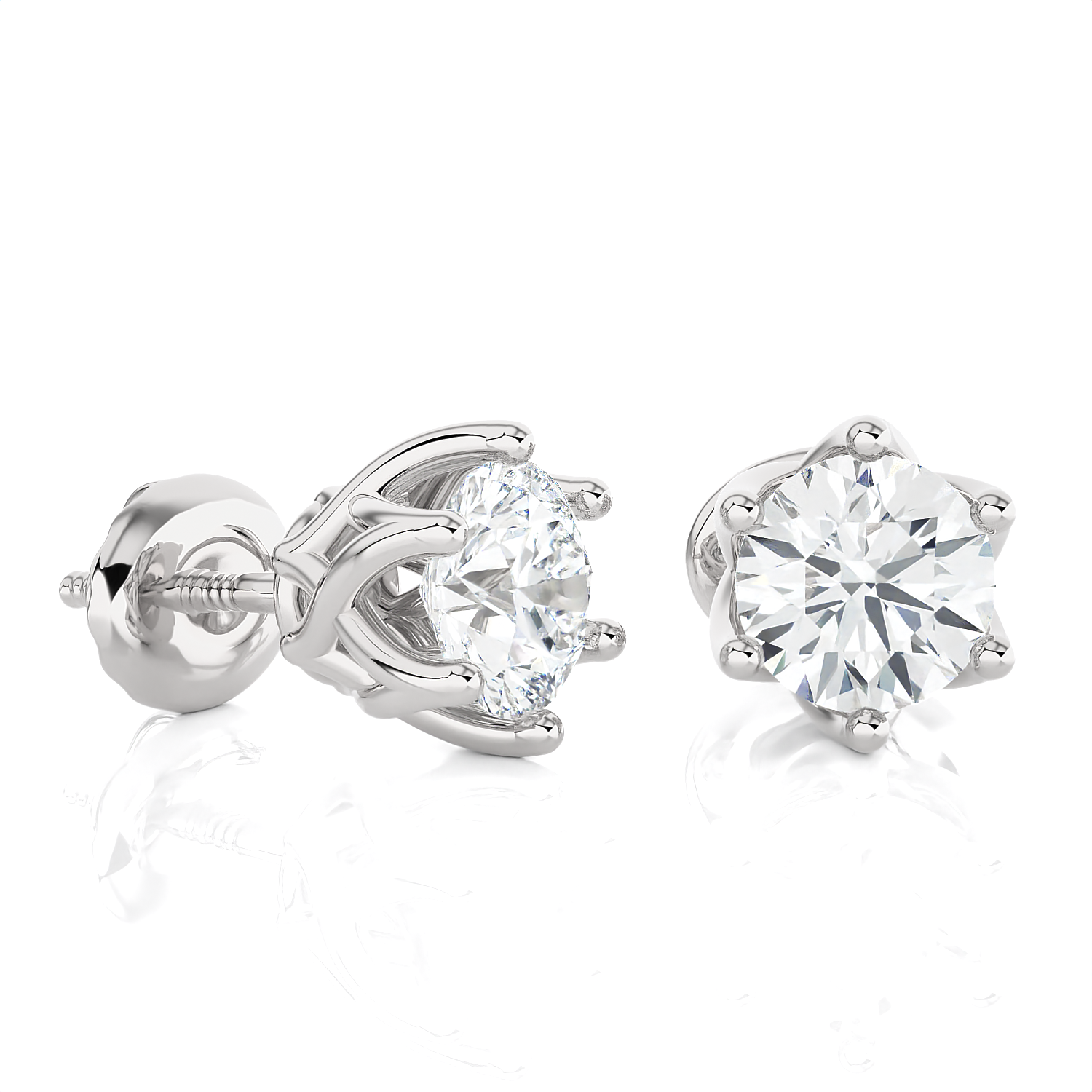 Round Lab Grown Diamond Solitaire Stud Earrings