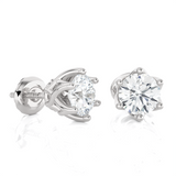 Round Lab Grown Diamond Solitaire Stud Earrings