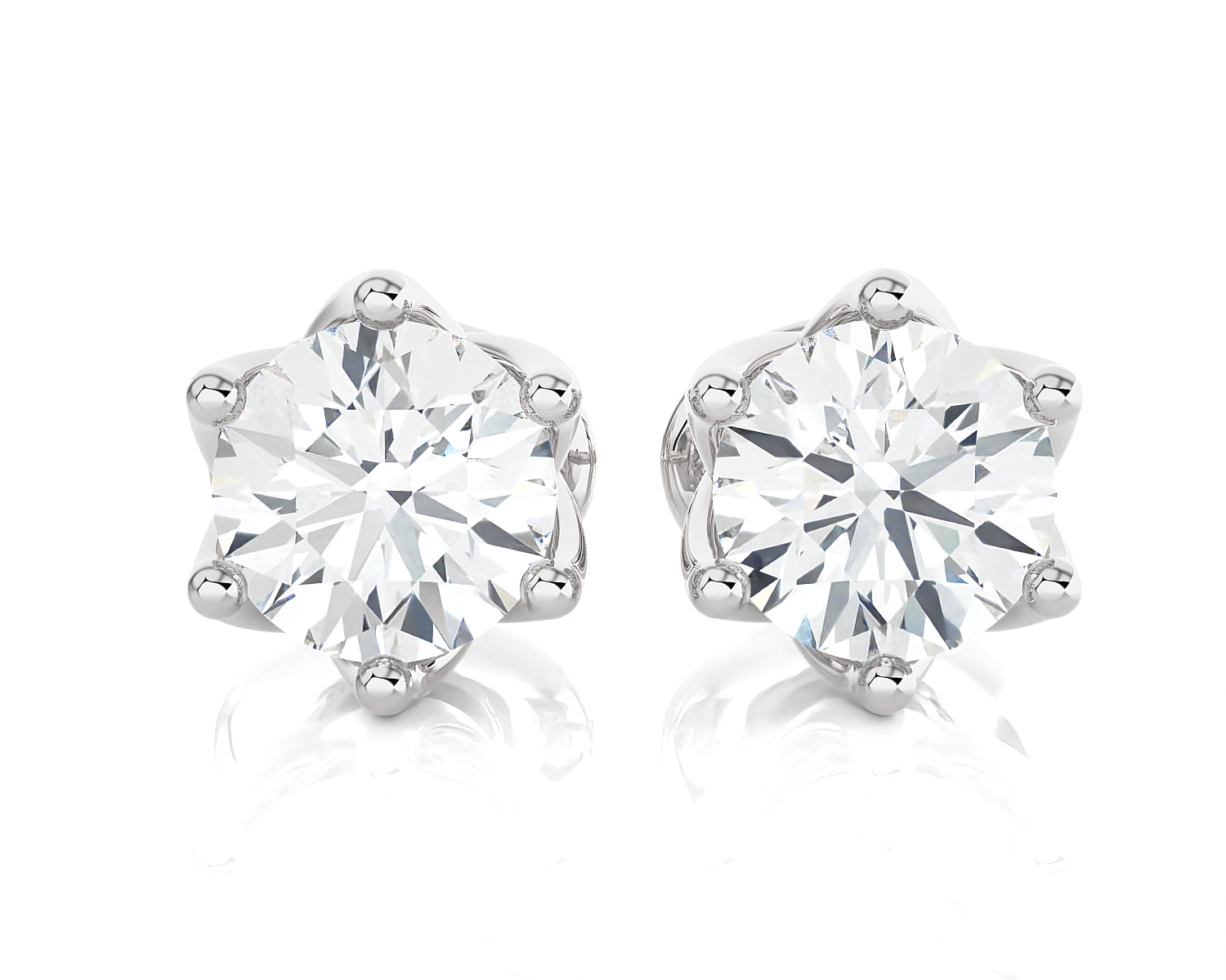 Round Lab Grown Diamond Solitaire Stud Earrings