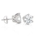 Round Lab Grown Diamond Solitaire Stud Earrings