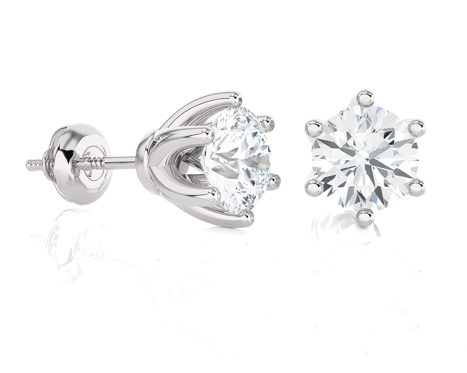 3/4 ctw Round Lab Grown Diamond Solitaire Stud Earrings