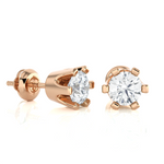 1/2 ctw Round Lab Grown Diamond Solitaire Stud Earrings