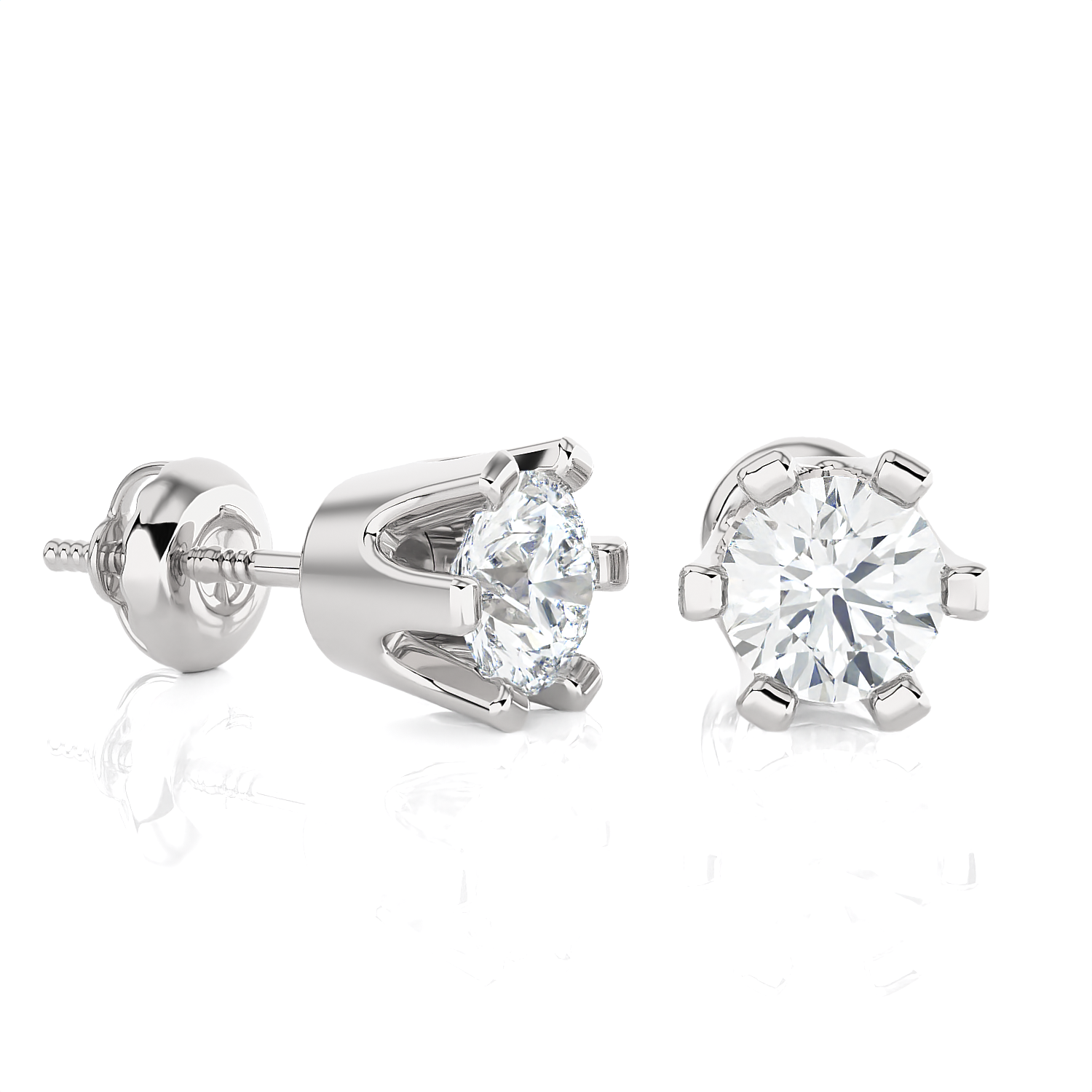 1/2 ctw Round Lab Grown Diamond Solitaire Stud Earrings