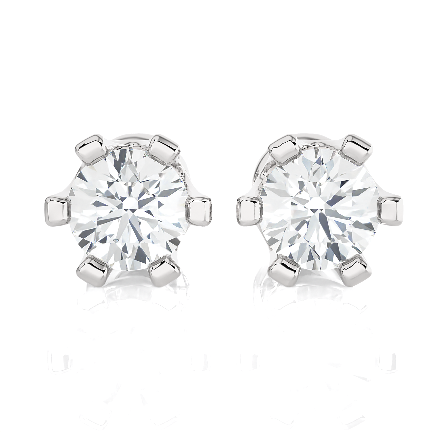1/2 ctw Round Lab Grown Diamond Solitaire Stud Earrings