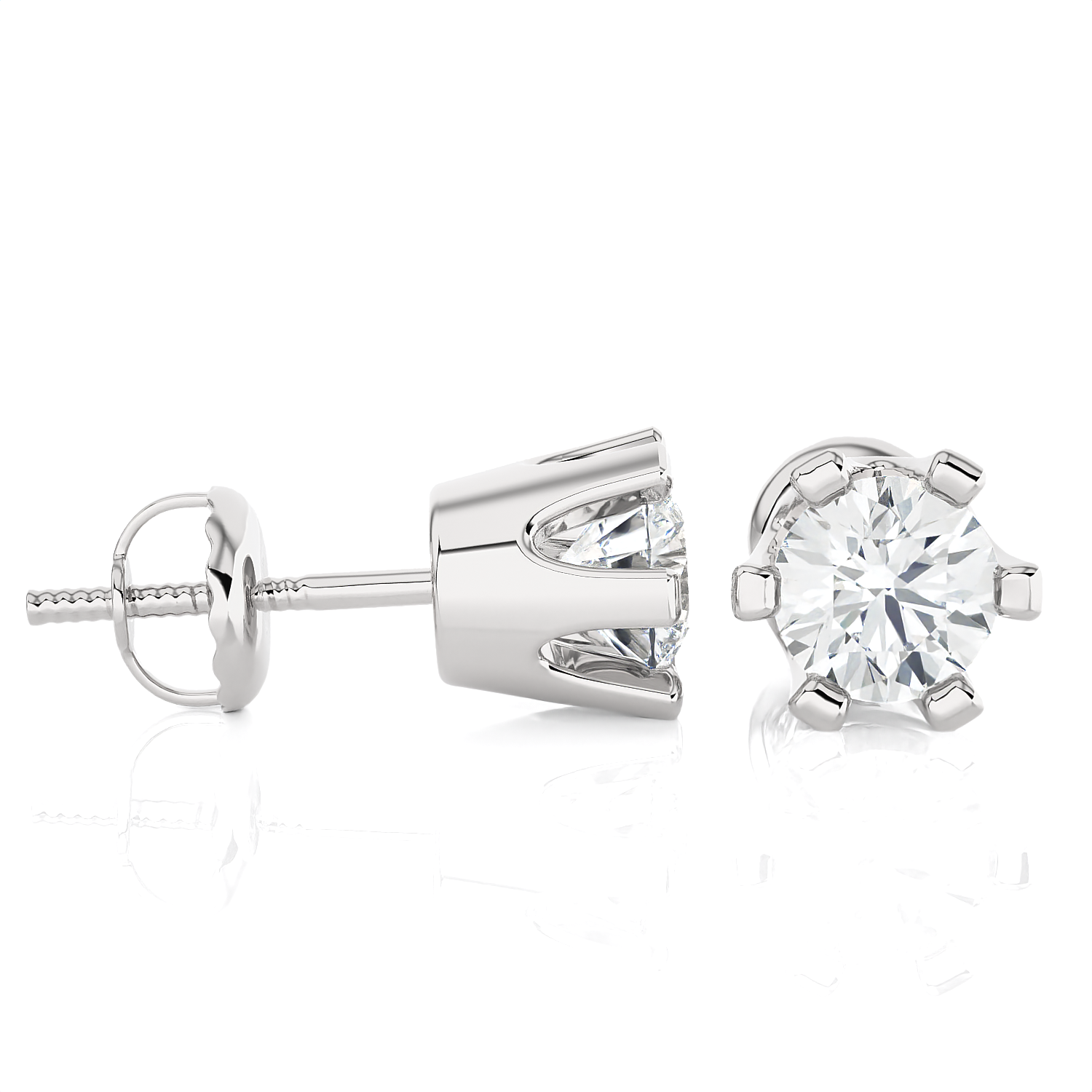 1/2 ctw Round Lab Grown Diamond Solitaire Stud Earrings