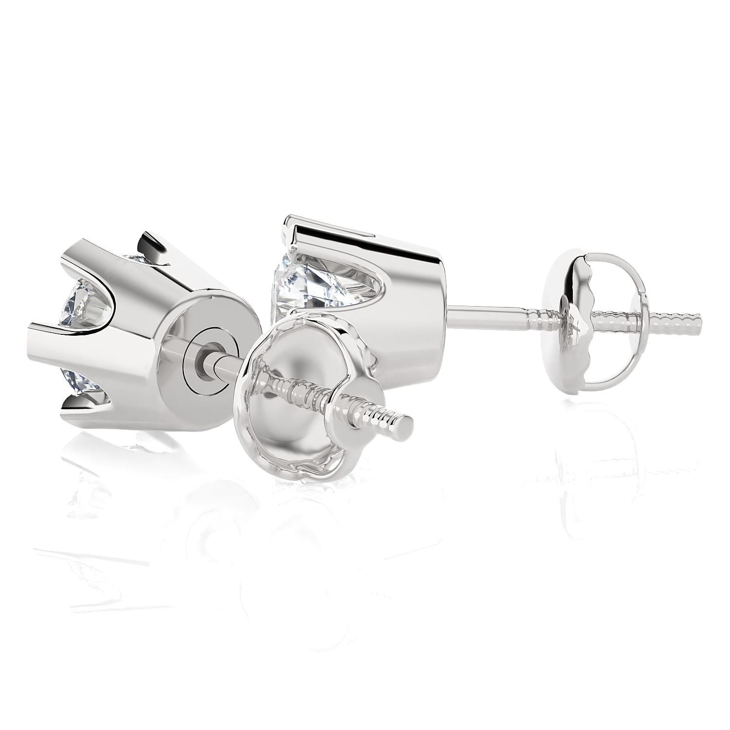 1/2 ctw Round Lab Grown Diamond Solitaire Stud Earrings