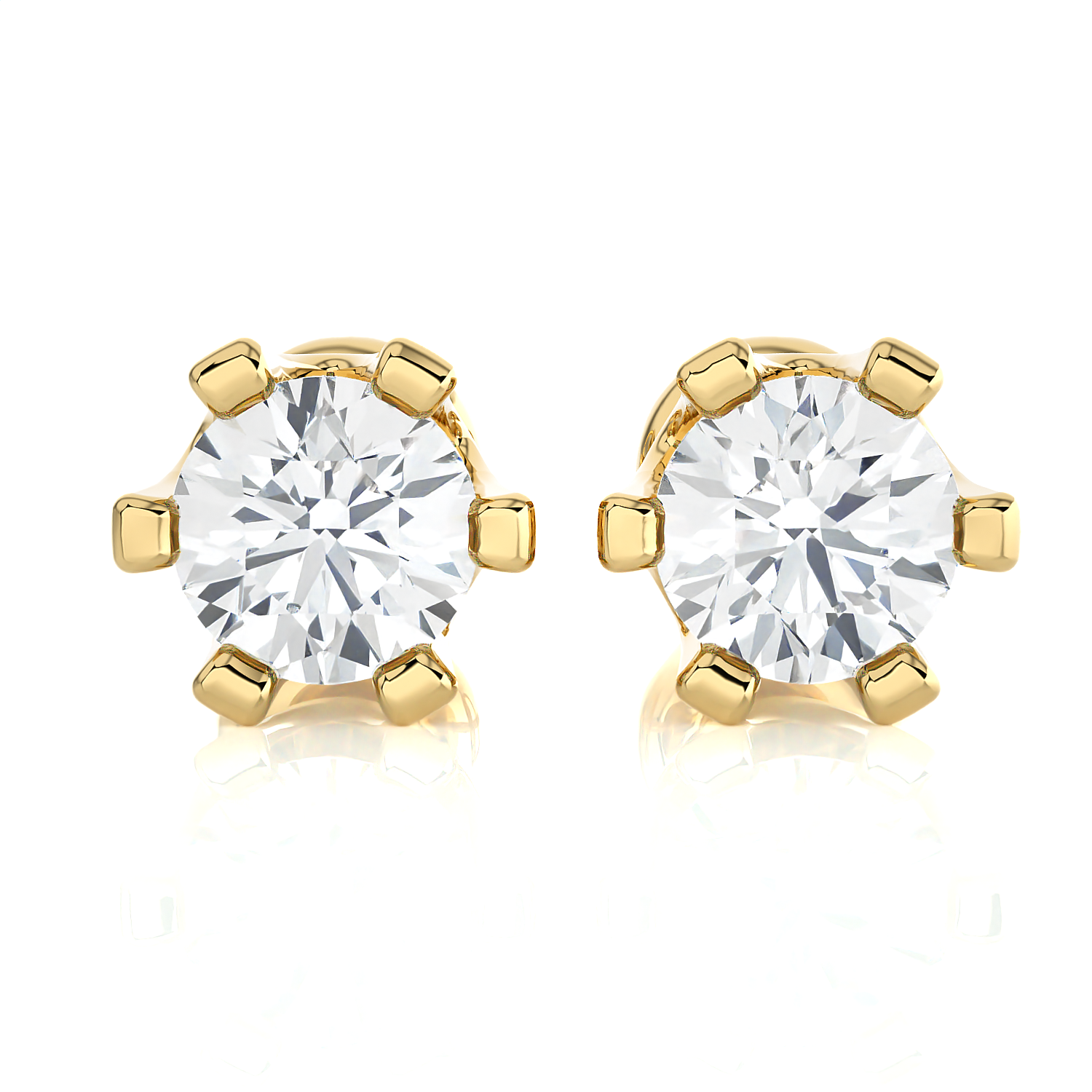 1/2 ctw Round Lab Grown Diamond Solitaire Stud Earrings