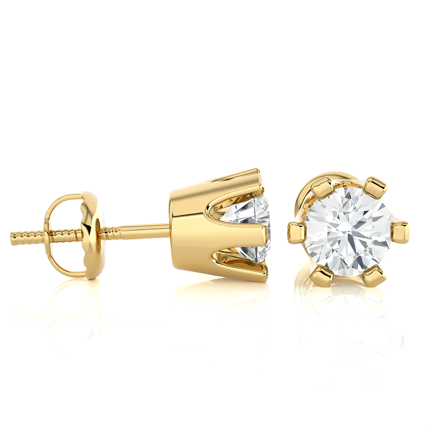 1/2 ctw Round Lab Grown Diamond Solitaire Stud Earrings