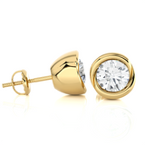 1/2 ctw Round Lab Grown Diamond Bezel Set Solitaire Stud Earrings
