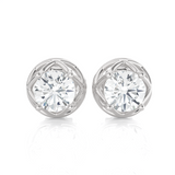 1 1/2 ctw Round Lab Grown Diamond Solitaire Stud Earrings