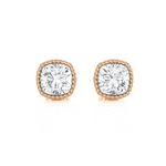 Cushion-Cut Lab Grown Diamond Solitaire Stud Earrings