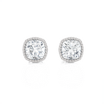 Cushion-Cut Lab Grown Diamond Solitaire Stud Earrings