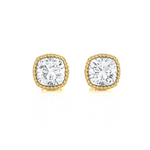 Cushion-Cut Lab Grown Diamond Solitaire Stud Earrings