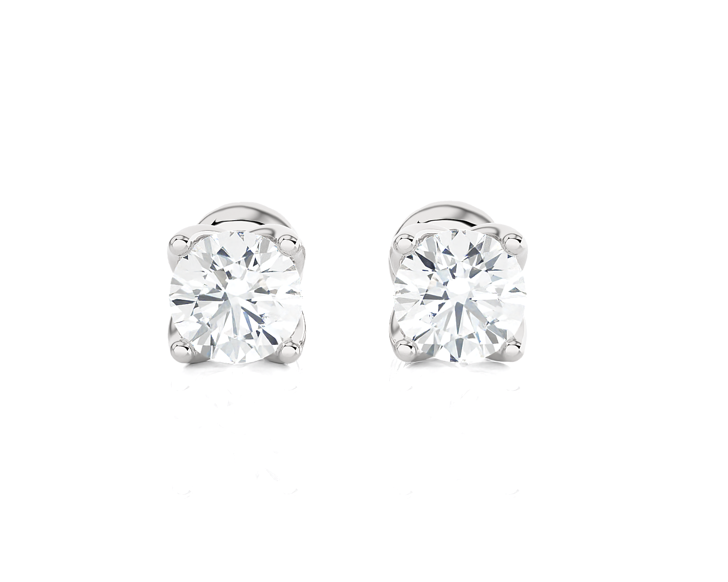 Round Lab Grown Diamond Solitaire Stud Earrings