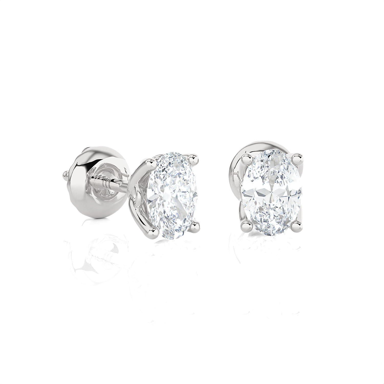 Oval Lab Grown Diamond Solitaire Stud Earrings