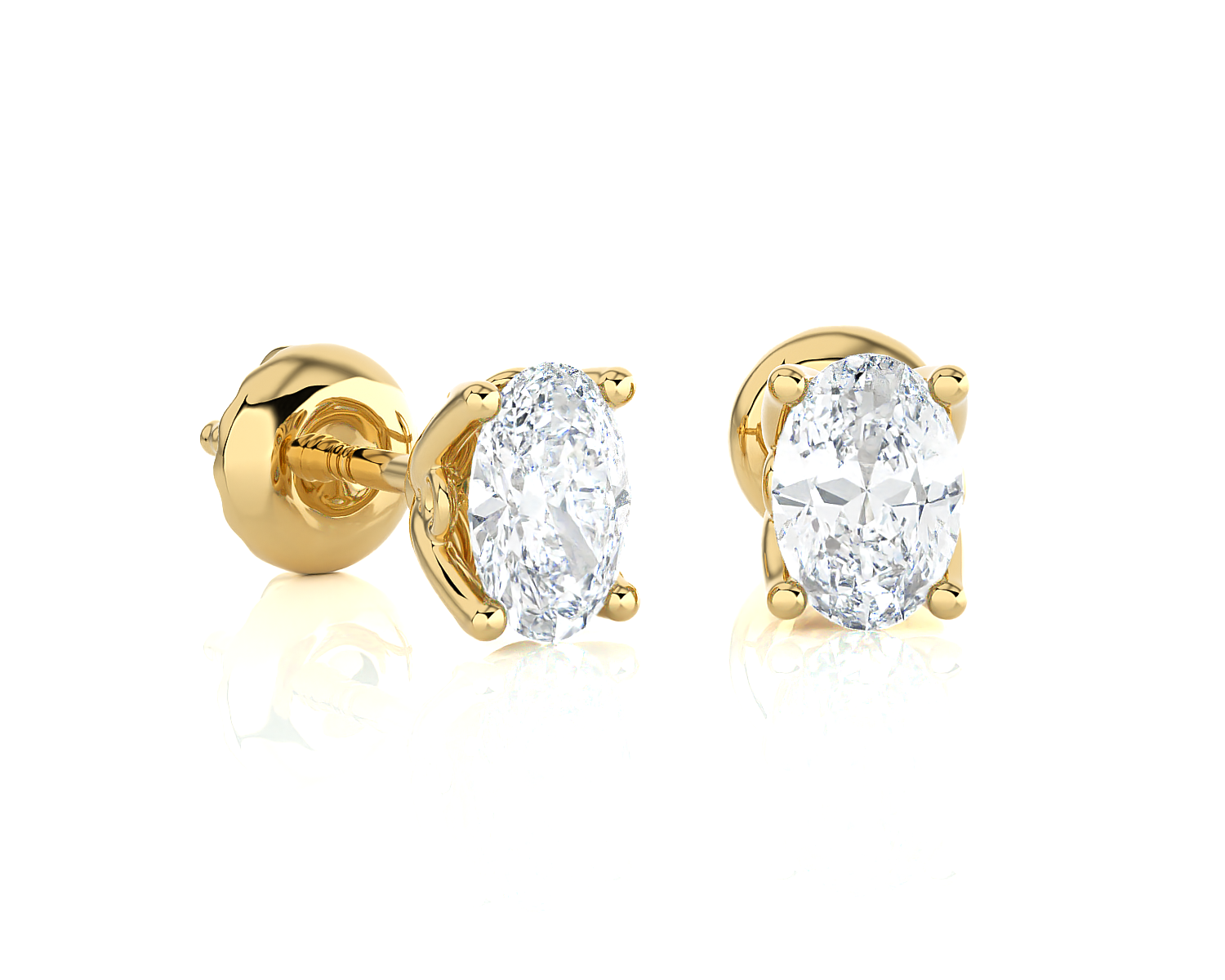 Oval Lab Grown Diamond Solitaire Stud Earrings