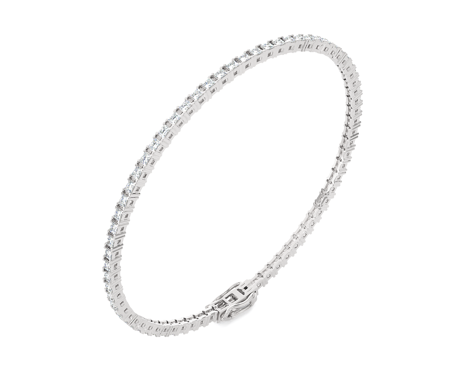 2 ctw Princess-Cut Lab Grown Diamond Tennis Bracelet
